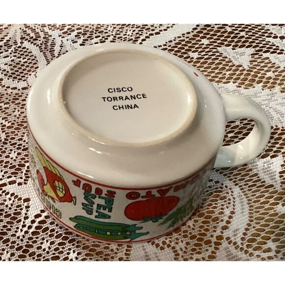 Set of 2 Vintage Cisco Stackable Soup Bowl Mugs Chicken Mushroom Onion Celery - Picture 10 of 10
